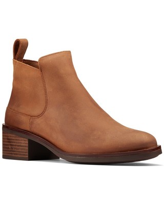 

Женские кожаные ботинки Clarks Memi на молнии, Dark tan lea, NA