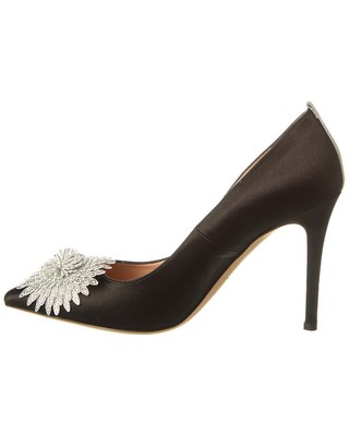 Pre-owned Sjp By Sarah Jessica Parker Safa 100 Satin Pump Women's In Black