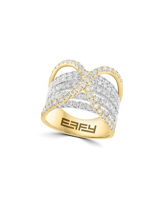 Женское кольцо с двухцветным бриллиантом Effy Fine Jewelry 14 Карат весом 2,08 Карата, выращенным в лаборатории, 7