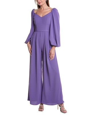 Rene Ruiz Off-The-Shoulder Jumpsuit Womens Purple 4