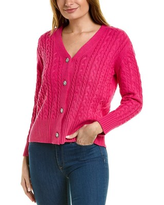

Женский кардиган косой вязки Anne Klein, Розовый