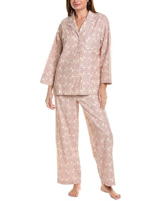 Комплект пижамных брюк Natori из 2шт фланели с бесконечным вырезом Женские фиолетовые L