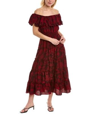 

Платье макси с оборками Vince Camuto, красное, Красный