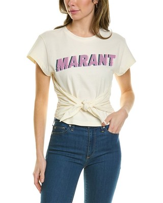 

Женский топ с галстуком Isabel Marant Etoile Flash Logo, бежевый