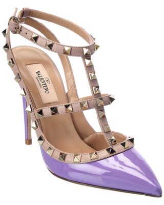 Женские лакированные туфли Valentino Rockstud Caged 100