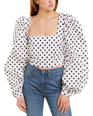 

Кэролайн Констас Эллиот Топ женский, Wbpkwhite black polka dot