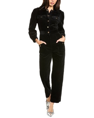 Вельветовый комбинезон Sandro Женский черный 38