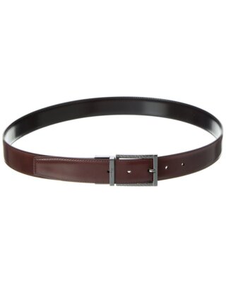 Pre-owned Ferragamo Reversible & Adjustable Leather Belt Men's In Brown