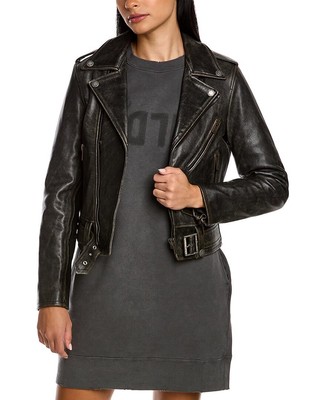 

Женская кожаная велосипедная куртка Golden Goose серая, Grey, NA