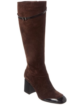 Tod S Suede & Leather Knee-High Boot Womens