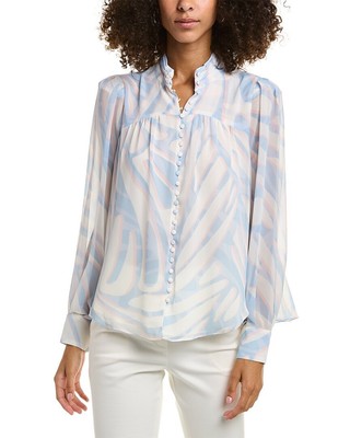 

Женская блузка с воротником-стойкой Bcbgmaxazria, Синий