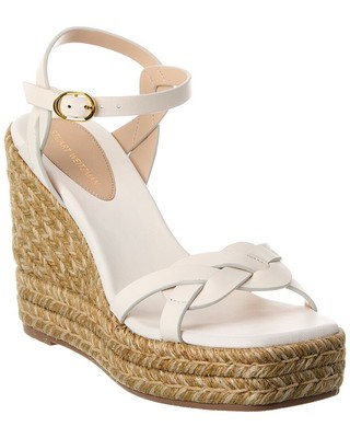 Женские кожаные эспадрильи на танкетке Stuart Weitzman Braida Max, белый 9