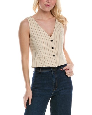 Жилет из льняной смеси Marella Bussola женский бежевый 4