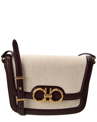 

Женская сумка через плечо Ferragamo из холста и кожи, коричневая, NA