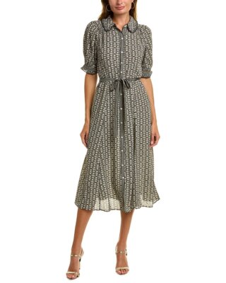 

Платье-рубашка из крепа Max Studio, женское, Black/sesame floral moon