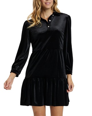 Бархатное мини-платье Jude Connally Henley Женское черное Xl