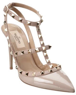 Женские лакированные туфли-лодочки Valentino Rockstud Caged 100