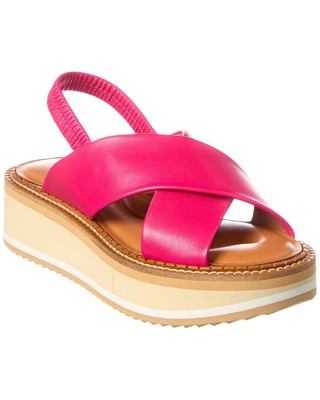 Clergerie Freedom Leather Platform Sandal Womens Pink 40.5