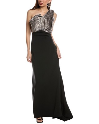 Badgley Mischka Sculptural Gown Womens Black 10