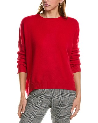 Kier + J Dropped-Shoulder Dolman Cashmere Sweater Womens Red L