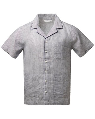 

Водостойкая мужская рубашка из льняной смеси Onia, Navy/white