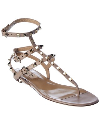 

Женские кожаные сандалии с ремешком на щиколотке Valentino Rockstud, Розовый, NA