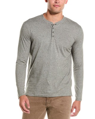 Weatherproof Vintage Sueded Microstripe Henley Mens Blue L