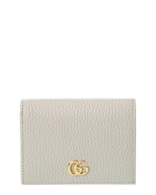 Кожаный футляр для карточек Gucci Gg Marmont Женский серый