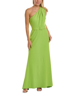 

Платье с драпировкой на одно плечо Badgley Mischka, женское, Lime lime
