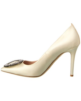 Pre-owned Sjp By Sarah Jessica Parker Sly 100 Satin Pump Women's In White