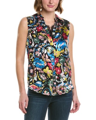 Elie Tahari Блузка Dani Женская черная Xs