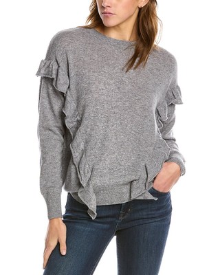 

Женский кашемировый свитер Forte Cashmere с рюшами, Grey