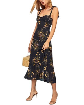 

Платье миди Adele Berto женское, Navy blue - floral print
