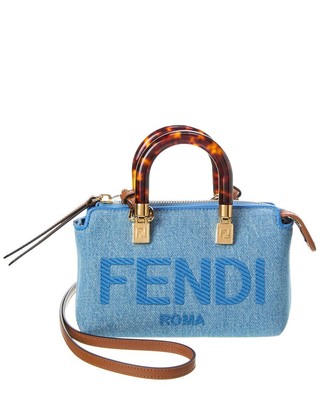 

Женская джинсовая мини-сумка через плечо Fendi By The Way, синяя, NA