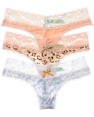 

Женские стринги Honeydew Intimates, 3 шт., Ahna, размер, Capri tiedye/georgia/calm leo, NA