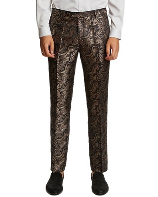 

Мужские брюки-смокинг Paisley - Grey Sloane, Brown gold paisley, NA