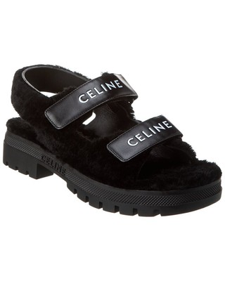 Женские сандалии из овечьей шерсти и кожи Celine Leo