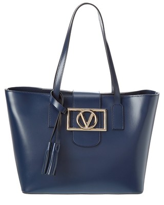 Valentino By Mario Женская кожаная сумка-тоут Valentino Marion синего цвета