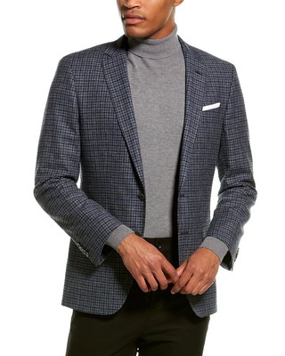 

Boss Hugo Boss Hutson Шерстяно-льняная куртка мужская синяя, Синий, NA