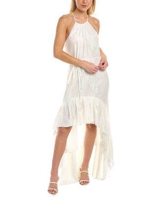 Женское макси-платье из смесового шелка Ramy Brook Sophia, белое Xxs