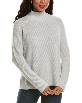 Женский шерстяной свитер с высоким воротом Eileen Fisher серого цвета S