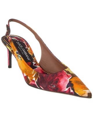 Женские туфли-лодочки на плоской подошве из парчи Dolce & Gabbana