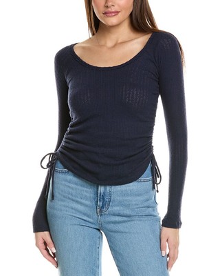 Project Social T Gimme More Cozy Lounge Top Womens Blue S