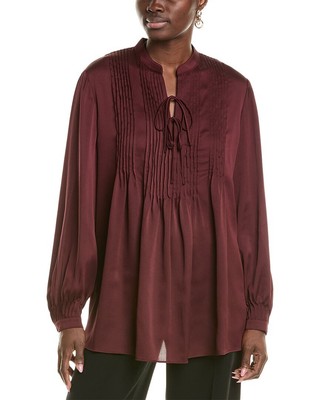 Женская блузка с круглым вырезом и разрезом Lafayette 148 New York