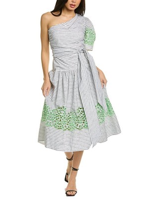 

Платье Tanya Taylor Magdalena женское, Owblmoptic white/black/mint