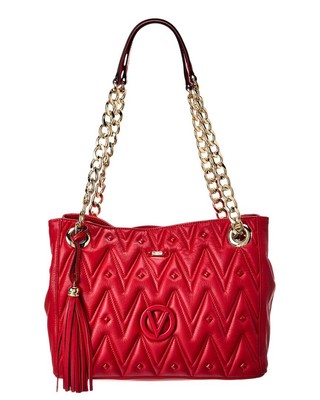 Valentino By Mario Valentino Luisa Кожаная сумка через плечо с бриллиантами, женская, красная