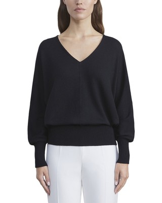 Женский свитер из смесового шелка Lafayette 148 New York Plus с широким V-образным вырезом Dolman