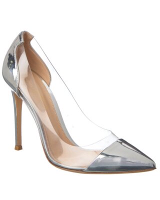 

Gianvito Rossi Plexi 105 Женские туфли из винила и кожи серебристого цвета, Серебряный, NA