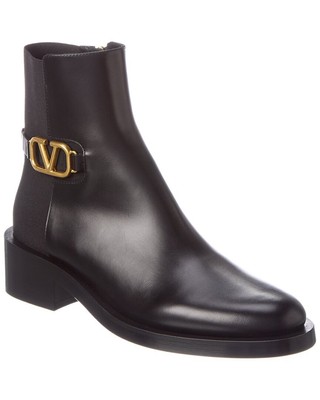 Кожаные ботинки Valentino Vlogo Женские черные 37,5