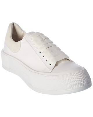 Женские кроссовки Alexander Mcqueen Deck Plimsol из парусины и замши